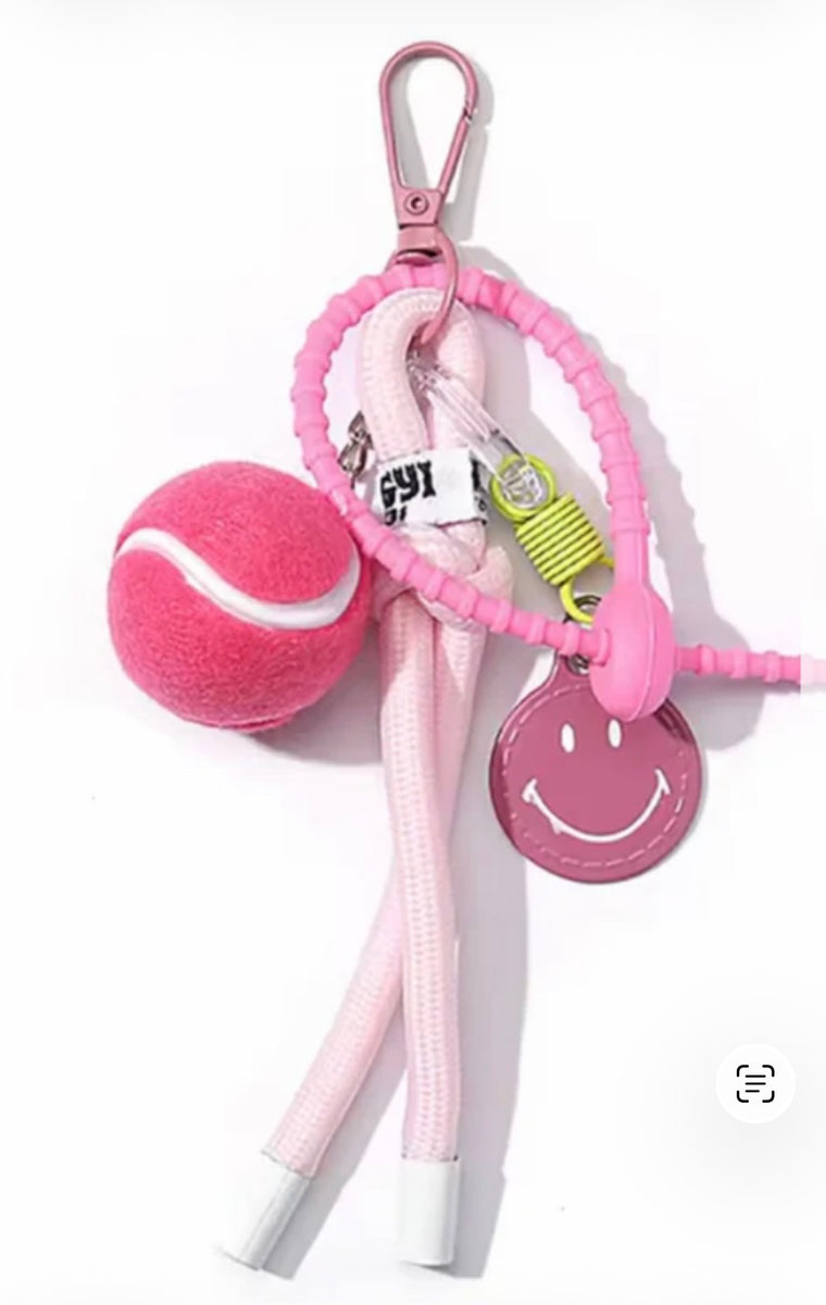 Mini Tennis Ball Keychain – Novelty Key Ring, Metal, 6 Colors, Player Gift