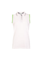 Load image into Gallery viewer, Sleeveless Polo With Apple Green Ric Rac Trim