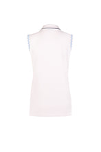 Load image into Gallery viewer, Sleeveless Tennis Polo with Pale Blue Ric Rac Trim
