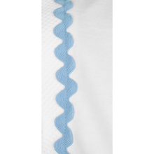 Load image into Gallery viewer, White Organic Cotton V Neck Tennis T-Shirt with Ric Rac Detail
