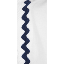 Load image into Gallery viewer, White Organic Cotton V Neck Tennis T-Shirt with Ric Rac Detail