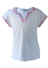 Load image into Gallery viewer, Pink Gingham Girl&#39;s Tennis Top