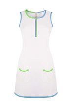 Load image into Gallery viewer, The Emma Dress in Green and Blue trim