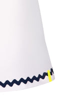 Load image into Gallery viewer, White Tennis Skort in Navy Ric Rac Trim