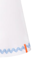 Load image into Gallery viewer, White Tennis Skort with Pale Blue Ric Rac Trim