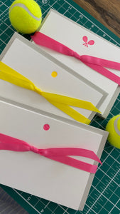 Hand Printed Neon Notelets For Racket Loving Fans