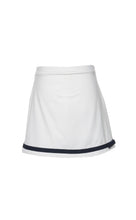 Load image into Gallery viewer, Girl&#39;s White Tennis Skort With Navy Trim