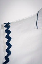 Load image into Gallery viewer, Sleeveless Tennis Polo with Navy Ric Rac Trim